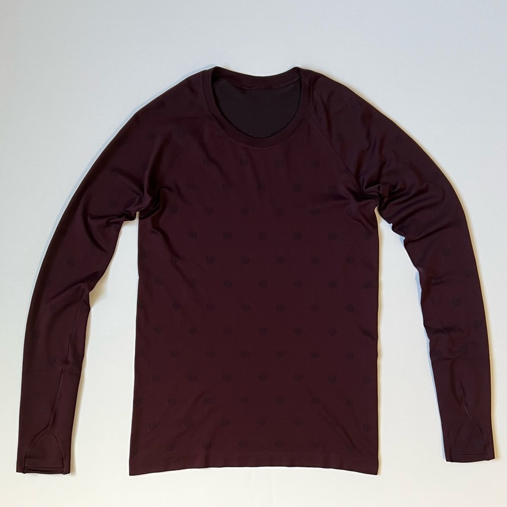 Lululemon Swiftly Tech Long Sleeve Shirt 2.0 Yogo Pop Cassis/Black 8/M Running - Picture 4 of 12
